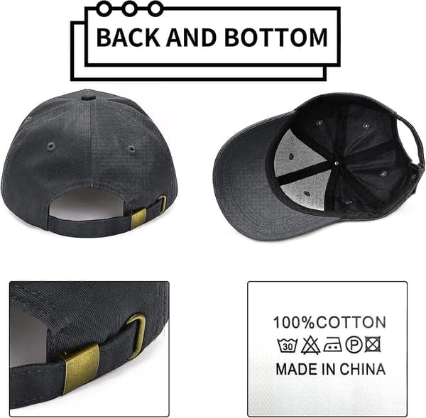Baseballkeps Casual Unisex 6 Panel Justerbar Bomull Vanlig Sport Solhatt Dark Grey