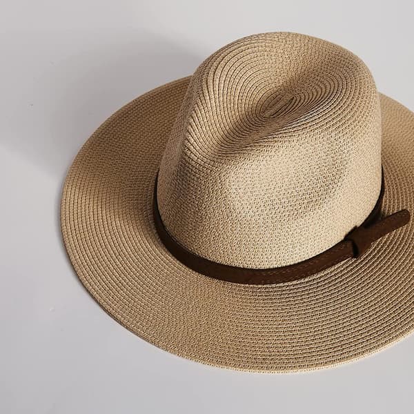 Dame Herre Bredskygget Panama Hat Fedora Sommer Strand Solhat Upf Stråhat