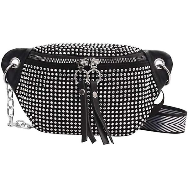 Naisten kimaltava strassi vyölaukku, crossbody puhelinpussi vyö vyötärölaukut naisille tytöille