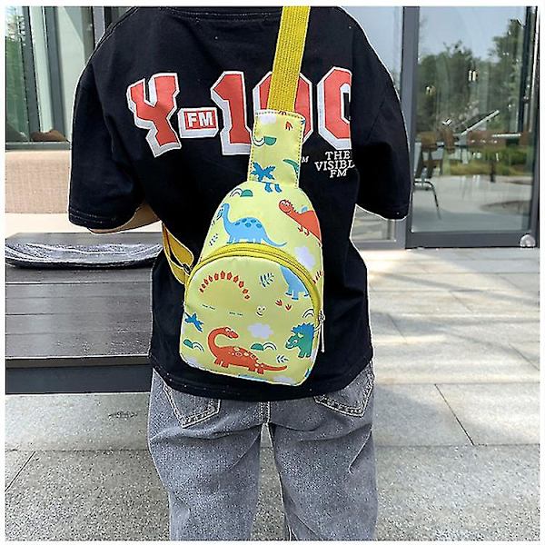 Lille Sling Taske til Børn Dinosaur Skuldertaske Bryst Crossbody Rygsæk Dagstursrygsæk Til Udendørs Brug, Rejser, Vandreture 1 stk Yellow