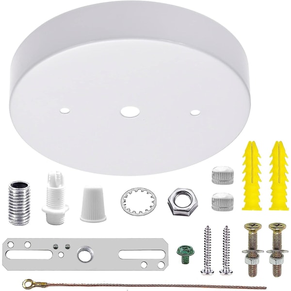 Takdosa för hängande lampa, 4,7 tum taklampa täckplatta med monteringsmaterial för ljuskrona, belysningstakdosa (guld, 4,7 tum) White 4.7 Inches