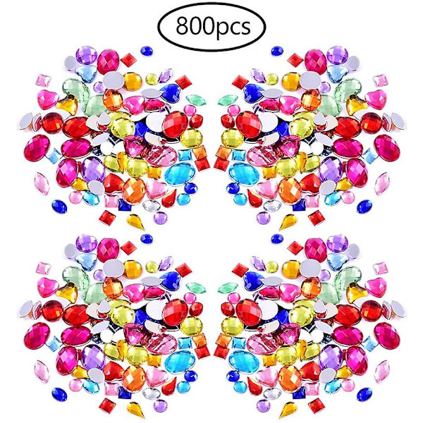 Ädelstenar Set 800 Stycken Rhinestones Akryl För Hantverk Färgglada Rhinestones In