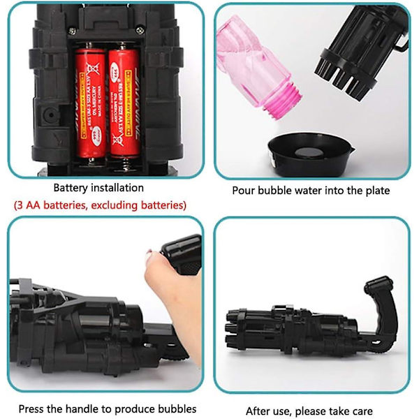 Slitstark Auto Bubble Machine Gun, Bubble Maker Leksaker för utomhus- och inomhusfester Gold