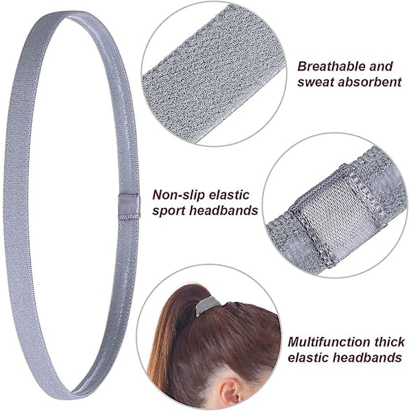9 stycken Acsergery present tjocka halkfria elastiska sportpannband, elastisk silikon
