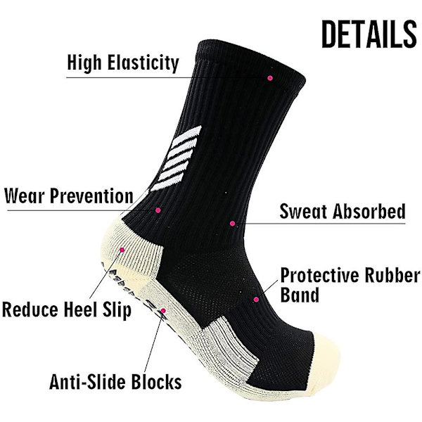 Antislip fotbollsstrumpor halkfria sportstrumpor gummiplattor basketstrumpor/yoga