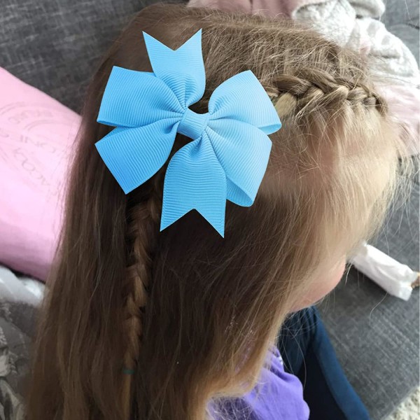 40 stycken Boutique Grosgrain Ribbon Pinwheel hårbågar Alligatorklämmor för flickor Bebisar Småbarn Tonåringar Presenter i par