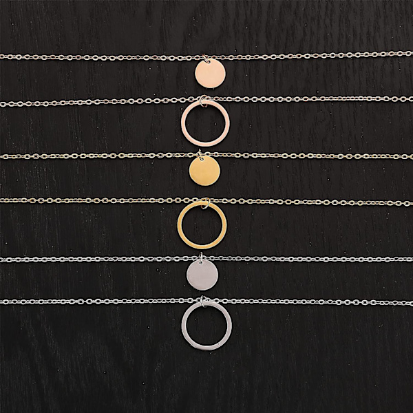 Dam Acsergery flerskiktad kedja silver/roséguld/guld kedja flerskiktad kedja halsband med rund