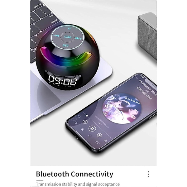Färgglad trådlös bärbar Bluetooth-högtalare med LED-lampa, mini-woofer med mikrofon och FM-radio med upplyst högtalare C