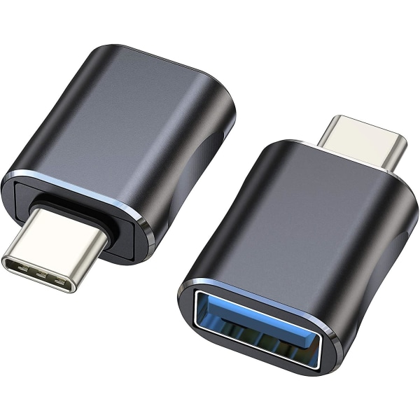 Typ-C till USB-adapter, USB C till USB 3.0-adapter, aluminiumlegering Typ-C-adapter, stöder upp till 5 g dataöverföring, lämplig för Macbook Air Macbook black