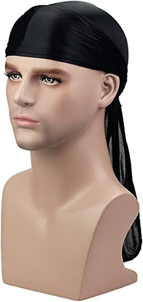 Satin Silke Hode Wrap Durag Lang Hale Beanies For Acsergery Menn Kvinner Hodeplagg Lue 2 stk Gave