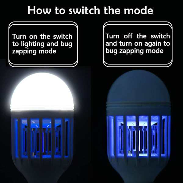 Hyönteisansa-lamppu, 2 in 1 hyttysten tappolamppu UV LED elektroninen hyönteis- ja kärpästen tappaja