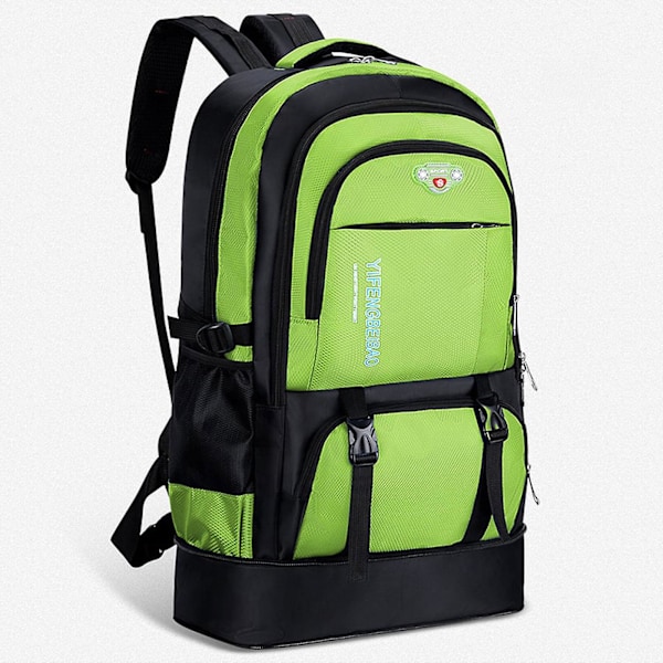 Utvidbar Oxford-ryggsekk med stor kapasitet, 65l reise-ryggsekk for fjellklatring, camping eller fotturer Green