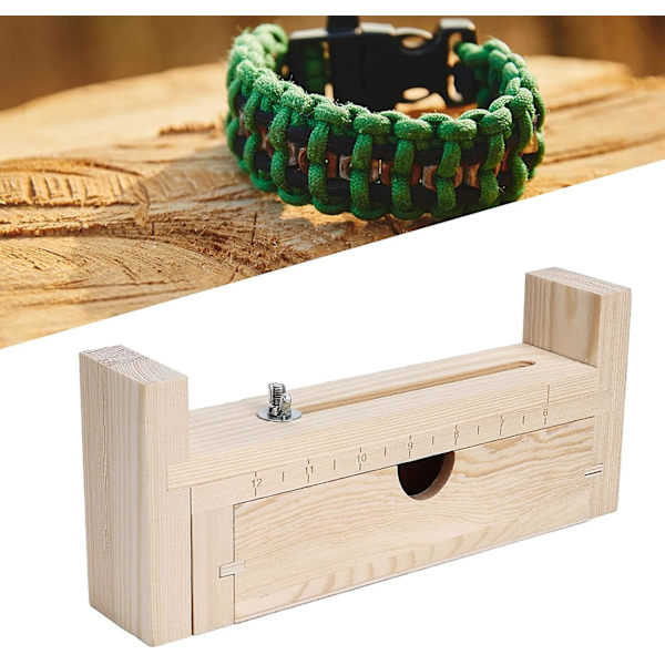 Armbandstillverkningsställ, justerbar längd träarmbandsjigg med låda 2 klämma, handgjord träf ram vävning hantverksverktygssats för gör-det-själv-dekoration