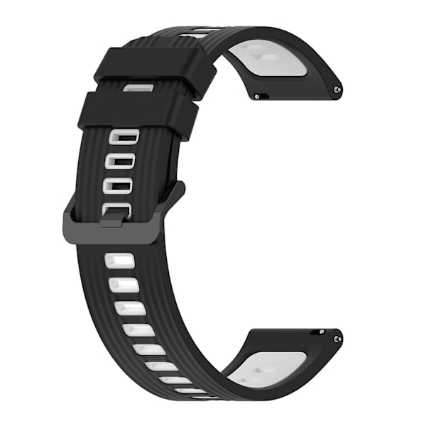 Silikoniranneke Huawei Watch GT/GT 3 46mm /Watch 4/ Galaxy Watch 46mm/Garmin Forerunner 265 -kelloille Black White