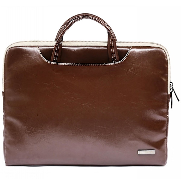11,6 tums bärbar datorväska Business Style PU läder bärbar datorfodral med handtag Brown
