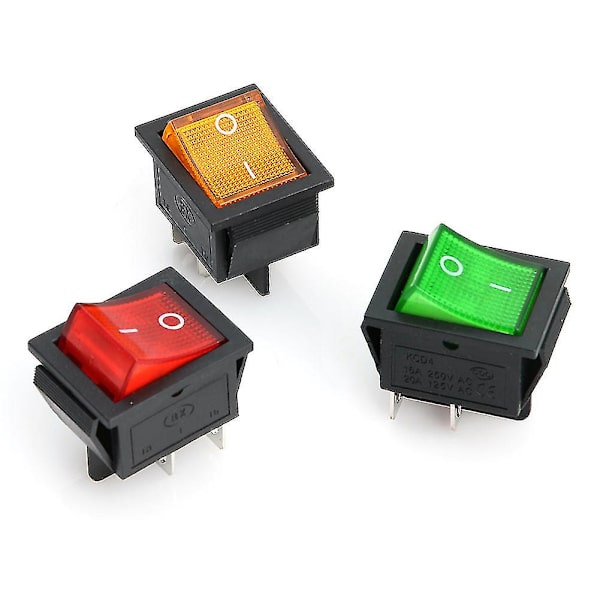 Vanntett Kcd4 Båtvippebryter 4 Pin 2 Posisjons Snap-in Vippebrytere Red