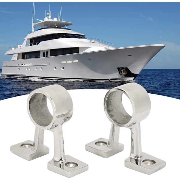 2 st Marine Båt Hand Rail Passform Center Stöd Fäste Ståndare Rostfritt Stål För 1in Rör För Fartyg Yacht