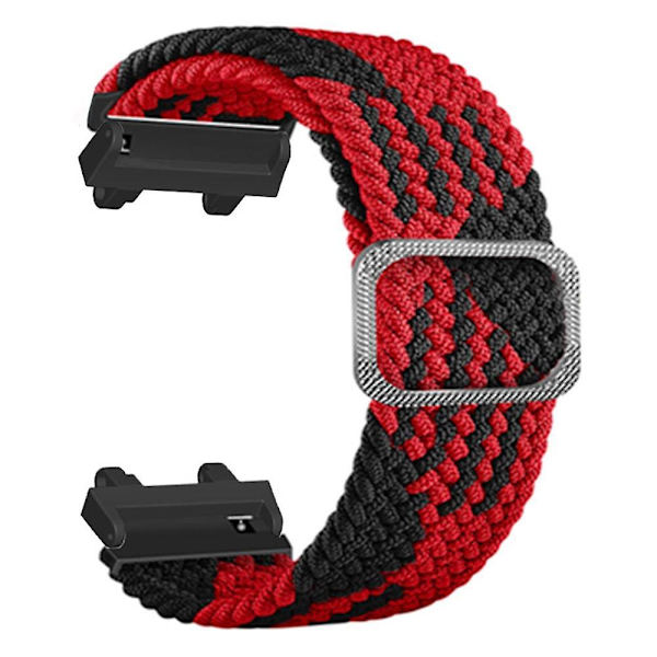 Nylon Flettet Justerbar Loop Urrem til Huami Amazfit T-Rex 2 Black  Red