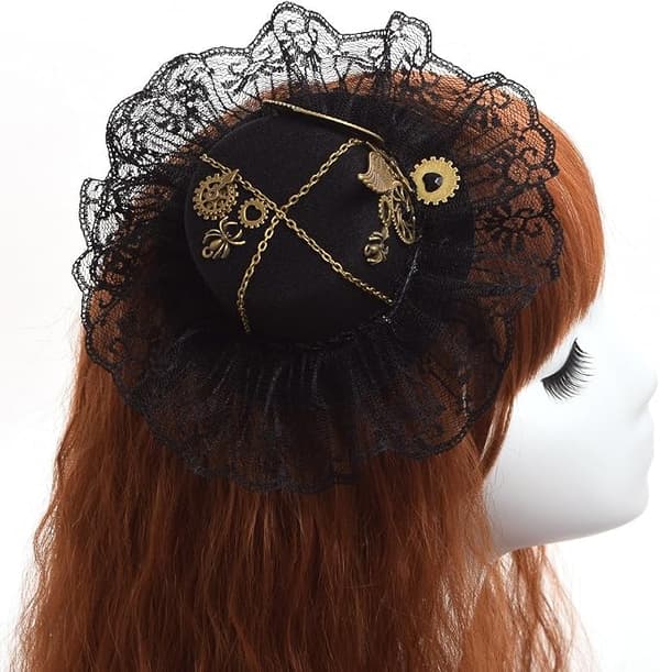 Mini Steampunk Rund Hatt for Kvinner