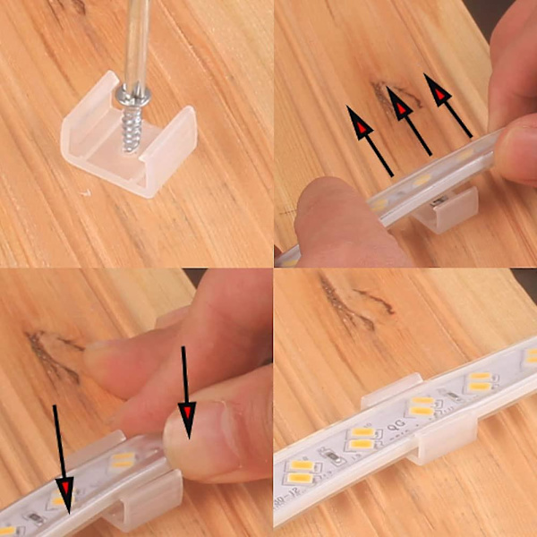 120 st LED-remsklämmor Neonmonteringsklämmor 10/13/16 mm storlek Gör neonskyltarna flexibla Ljusremsfixeringskort (b.13mm/0.51 tum)