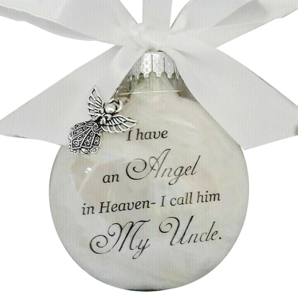 Angel In Heaven Julhängsmycke Memorial Ornament Feather Ball Tree Decor A6