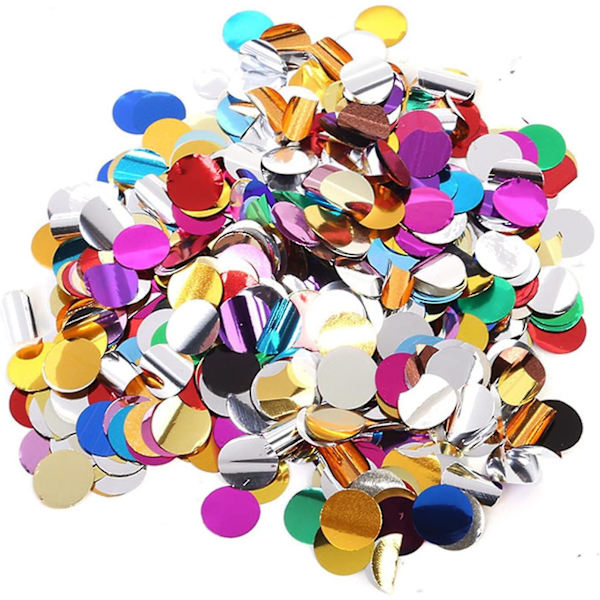 5000 kpl Monivärinen Glitter Konfetti Paljetit Häihin Syntymäpäiväjuhliin Joulupöydän Koristeluun DIY Askarteluun, 1,5 cm, Pyöreä