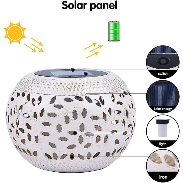 Solar Bordslampa Utomhus Vattentät-dansande Blinkande Flame Solar Led-ljus, Automatisk On/Off Belysning Inomhus Skrivbord Uteplats Trädgård Passage Innergård White