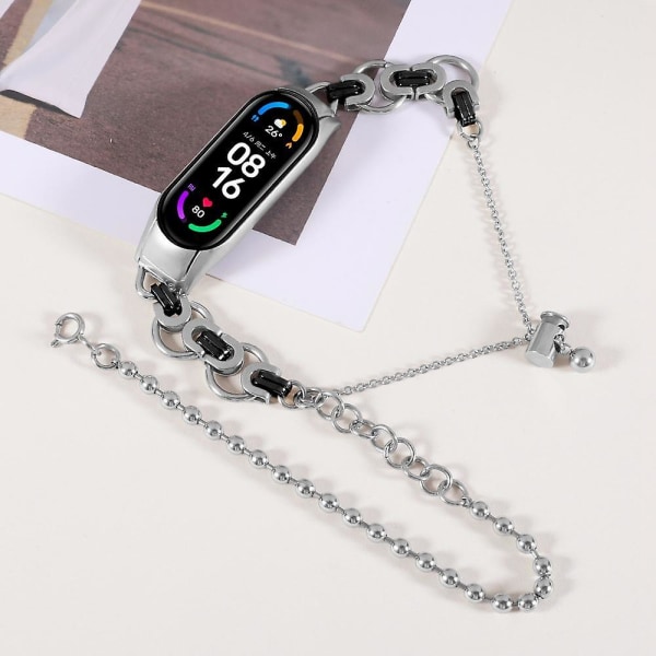Smart Watch Band For Xiaomi Mi Band 3/4 To-raders erstatningsarmbånd i rustfritt stål Silver Black