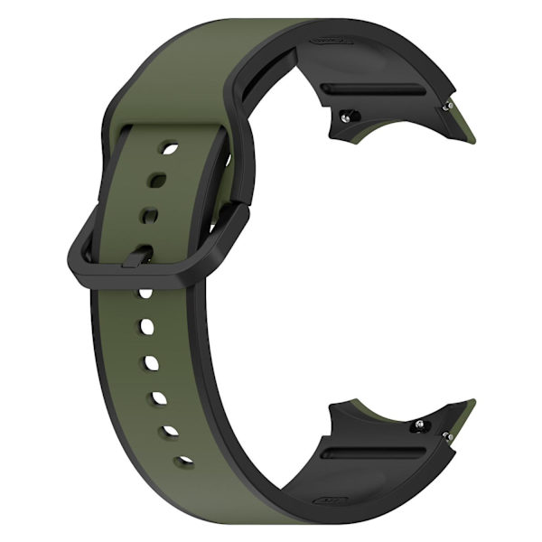 Andningsbar mjuk silikonklockarmband för Samsung Galaxy Watch6 40/44mm/ Watch 4/5 40/44mm /5 Pro 45mm Army Green  Black