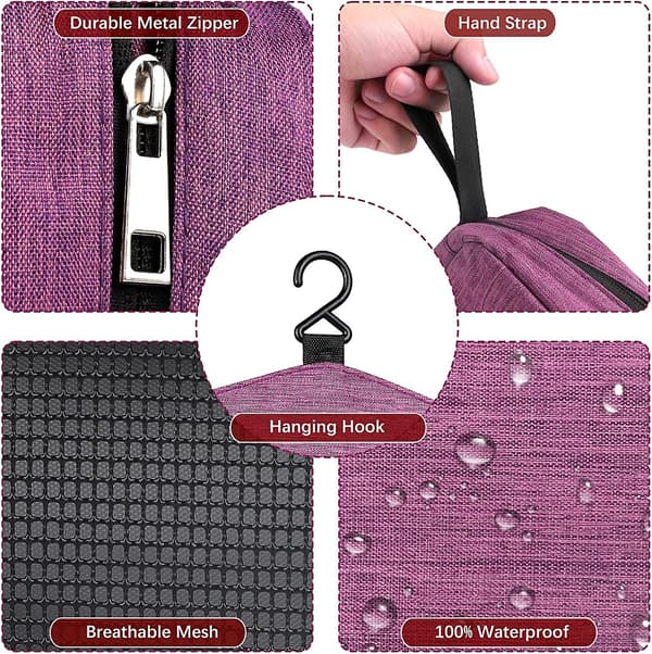 Hängande necessär för kvinnor och män, sminkväska, vattentät Violet