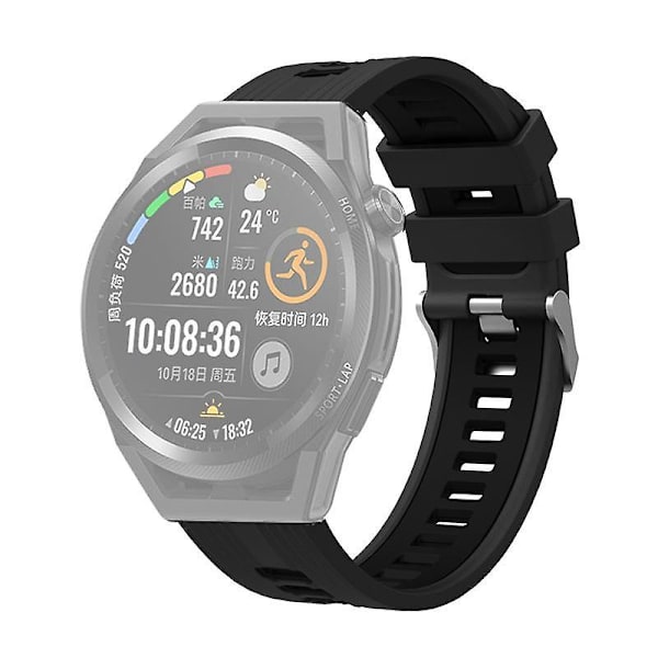 20mm Silikon Sportrem For Samsung Galaxy Watch6 40/44mm/Watch 4/5 40/44mm /5 Pro 45mm Dobbelt Farge Black  Coal Black