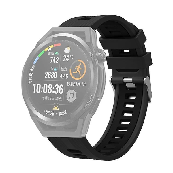 20mm silikon sportrem för Samsung Galaxy Watch6 40/44mm/ Watch 4/5 40/44mm /5 Pro 45mm Dual Color Black  Coal Black