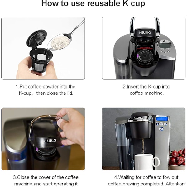 Gjenbrukbare kaffefiltre 6-pakning $enkle å bruke, gjenfyllbare kaffefiltre for én kopp - miljøvennlige filtre i rustfritt stål (6 stk) $6 kaffefiltre-