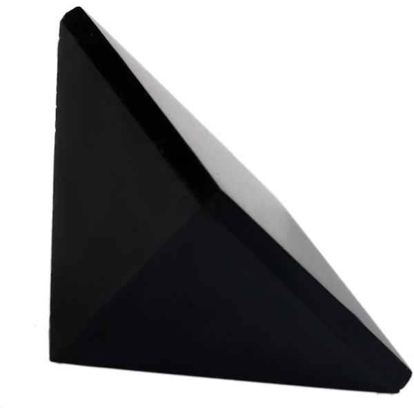 Sort Obsidian 1,5 tommer Naturlig Pyramide Udskåret Chakra Healing Krystal Reiki Sten Ædelsten Strålingsafbøjning Boligindretning Gave Dekoration Håndværk (sort