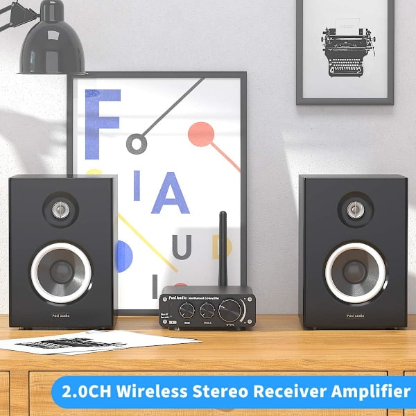 Bluetooth 5.0 Forstærker Stereo Effektforstærker, 2 Kanal Klasse D Mini Hi-Fi Integreret TPA3116 Effektforstærker, til Højttalere i Hjemmet 50W x 2