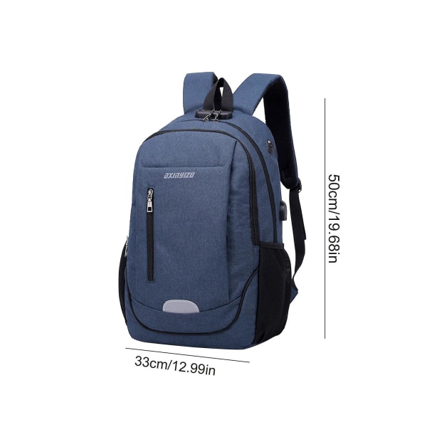 Ny ankomst Laptop Ryggsäck för resor Slim Dator Ryggsäckar Med Usb Laddningsport, Vattenavvisande College Skolväska blue