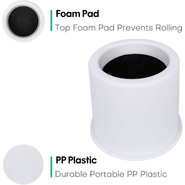 4 Tommer Runde Sengestøtter, Heavy Duty Møbelstøtter, Løfter 3,35 Tommer, Møbelstøtter til Seng, Bord, Sofa, Kollegieværelse, Løfter, Løftere, Blok White 4 Inch White