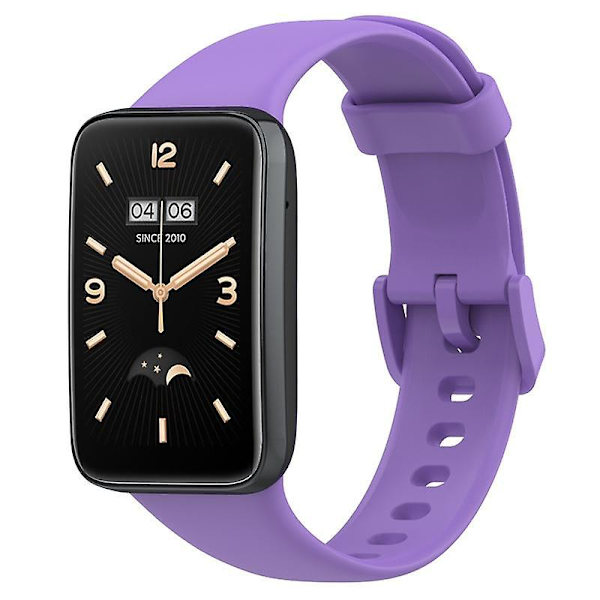Spänne i fast färg TPU klockarmband justerbart handledsband för Xiaomi Mi Band 7 Pro Purple