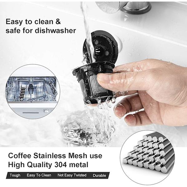 Gjenbrukbare kaffefiltre 6-pakning $enkle å bruke, gjenfyllbare kaffefiltre for én kopp - miljøvennlige filtre i rustfritt stål (6 stk) $6 kaffefiltre-