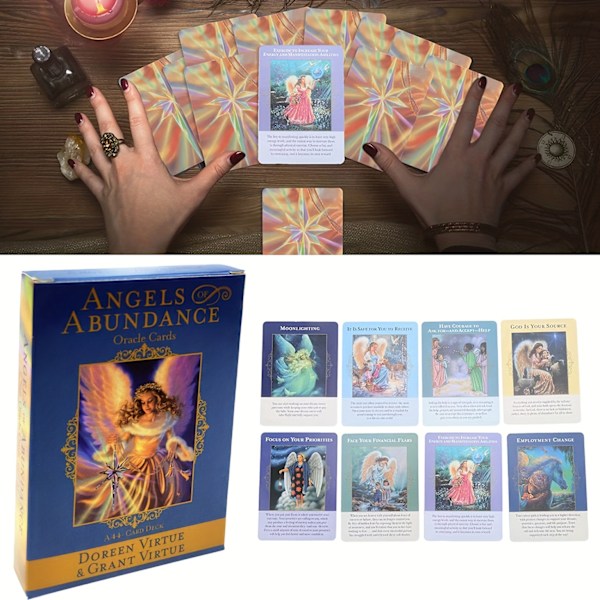 Angels Of Abundance Oracle Kort, Tarotkort, Kortbrætspil, Spådomsskæbne Pokerkort, Scan QR-kode for at få brugsanvisning