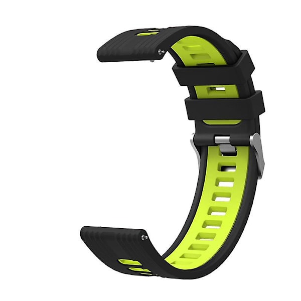 20mm Silikon Sportrem For Samsung Galaxy Watch6 40/44mm/Watch 4/5 40/44mm /5 Pro 45mm Dobbelt Farge Black  Grass Green