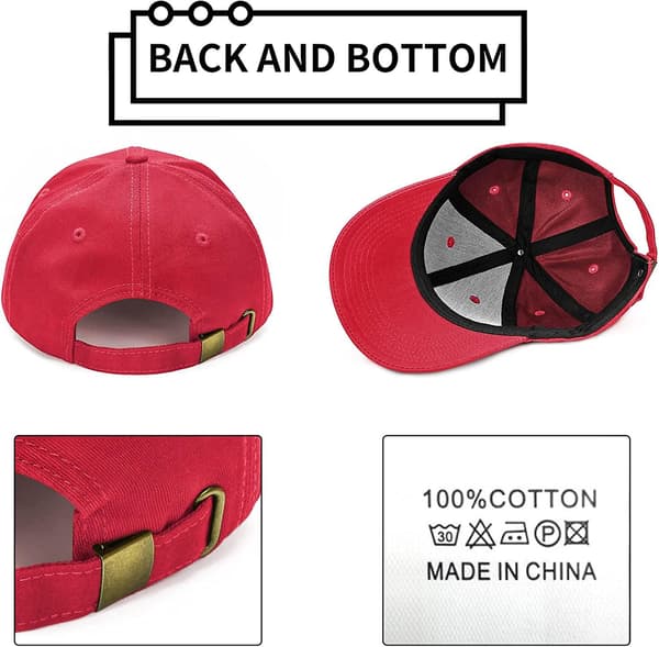 Baseballkeps Casual Unisex 6 Panel Justerbar Bomull Vanlig Sport Solhatt Red