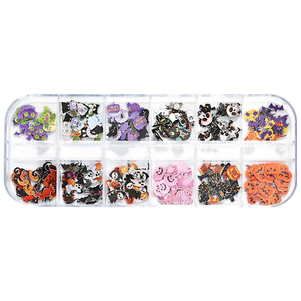 Halloween Sequin för kvinnor Naglar Dekoration Halloween Nagel Design Hantverk style 2
