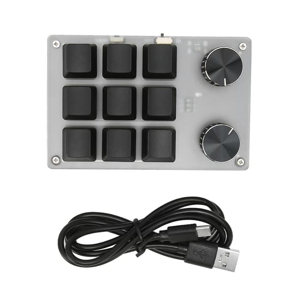 Mini Keypad Knap Design Rød Switch Dual Mode Plug And Play Mekanisk Programmerbart Keypad Til Gaming Kontor Medier 9 Taster Med 2 Knapper