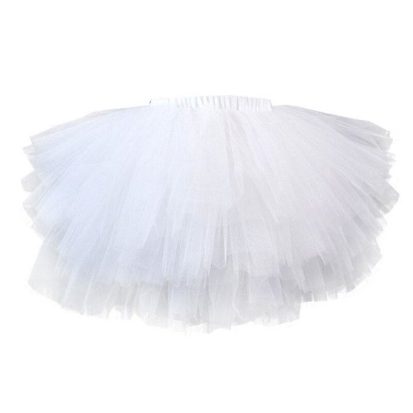 Mode tjejer tutu super fluffig 6 lager underkjol prinsessa balett dans tutu kjol barn tårta kjol chritsmas barnkläder White 4t