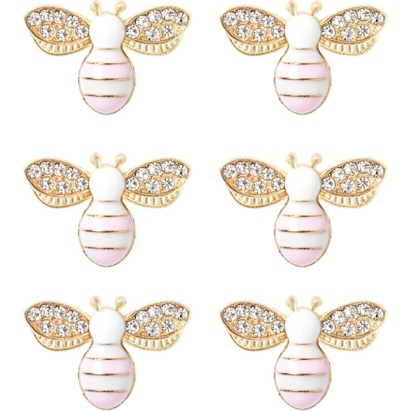 20 stk. Emalje Bi Vedhæng Charms Rhinestone Emalje Håndværk Udsmykninger Håndarbejde Til DIY Håndlavede Håndværk (pink)