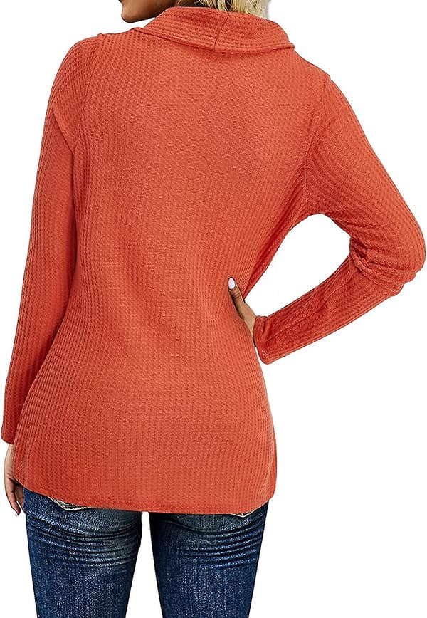 Dam Turtleneck Cowl Neck Jumper Stickad N Asymmetrisk Wrap Toppar Lättvikts