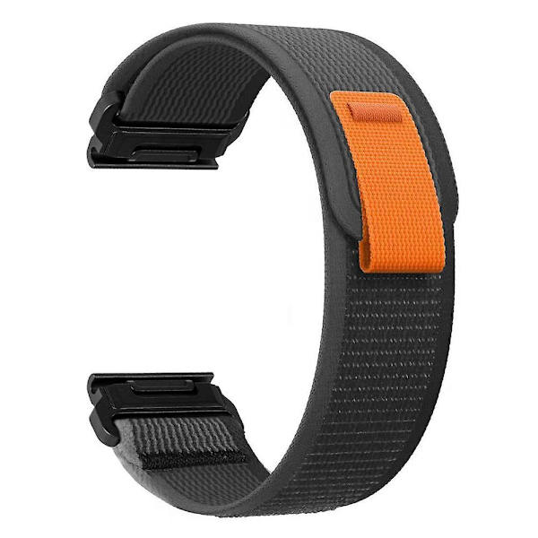 För Garmin Tactix 7 Pro/Fenix 7X/Fenix 6X Pro 26mm Nylon Watch Band Trail Loop Justerbar Rem Grey