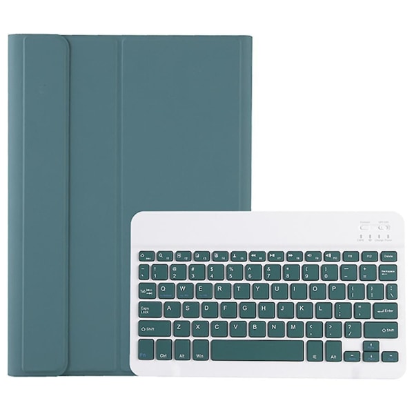 Bluetooth-tangentbordsfodral i PU+TPU med flipp för Samsung Galaxy Tab S9 X710/X716B/X718U Dark Green