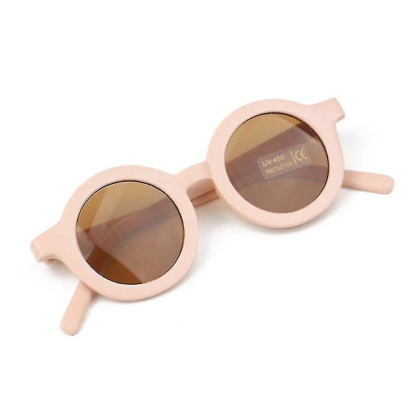 Sommer Polariserede UV Beskyttende Børnesolbriller Retro Runde Børn Polariserede Solbriller UV 400 P Pink
